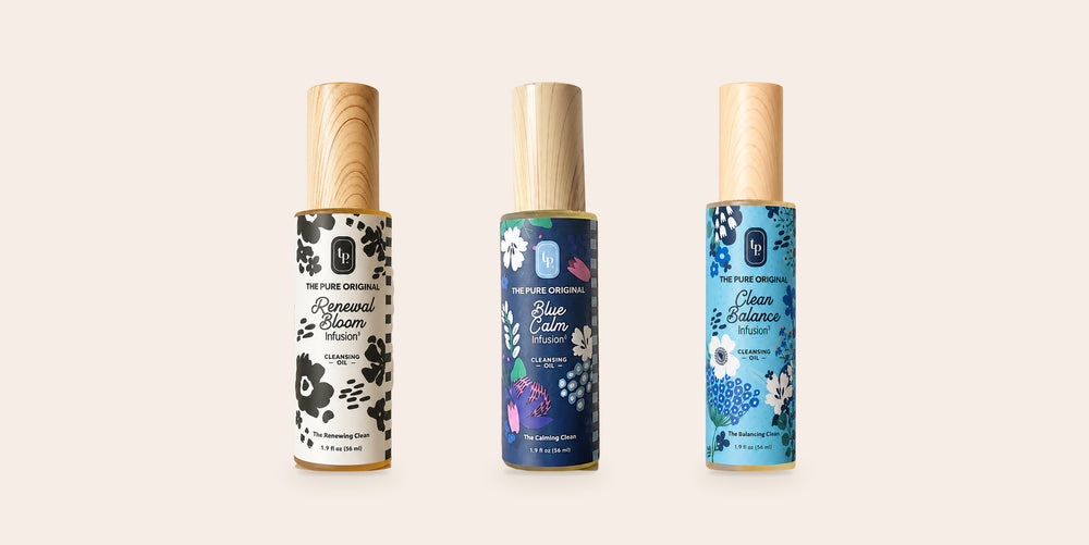 Renewal Bloom, Blue Calm and Clear Balance cleansing oils